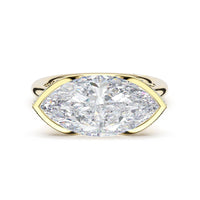 Founder's Collection | Marquise East - West Semi Bezel Solitaire Engagement Ring - Everett Jewelry