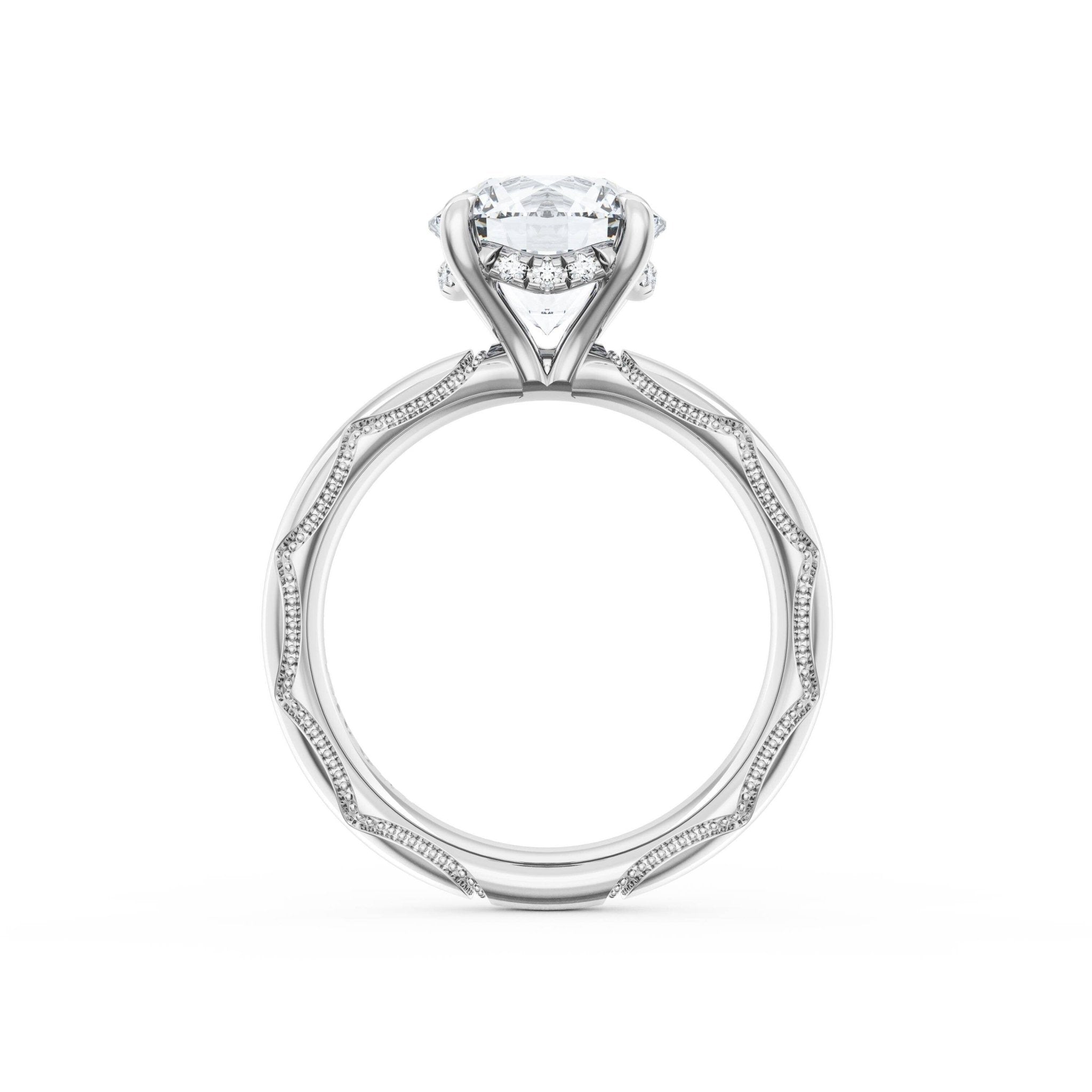 Founder's Collection | Round Solitaire Cigar Band Engagement Ring - Everett Jewelry