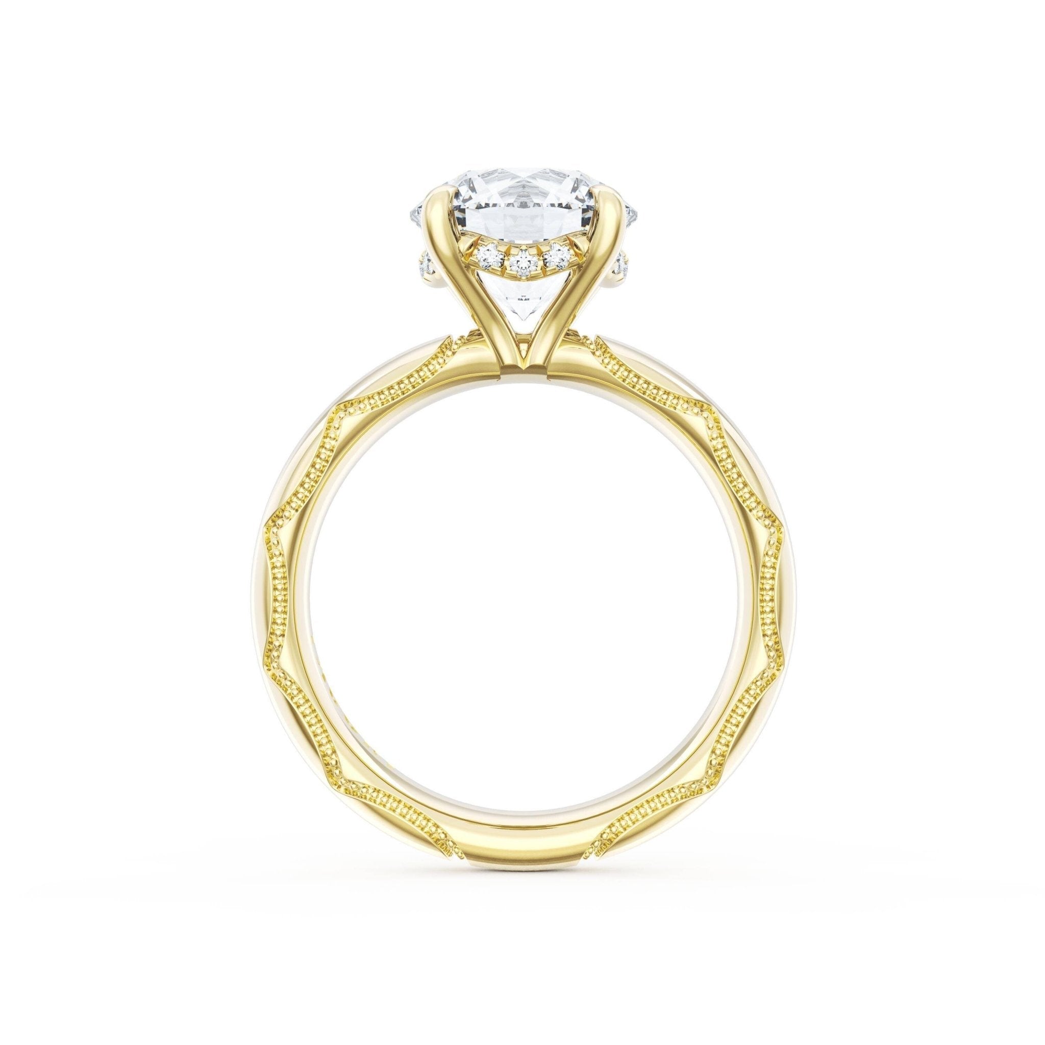 Founder's Collection | Round Solitaire Cigar Band Engagement Ring - Everett Jewelry