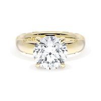 Founder's Collection | Round Solitaire Cigar Band Engagement Ring - Everett Jewelry