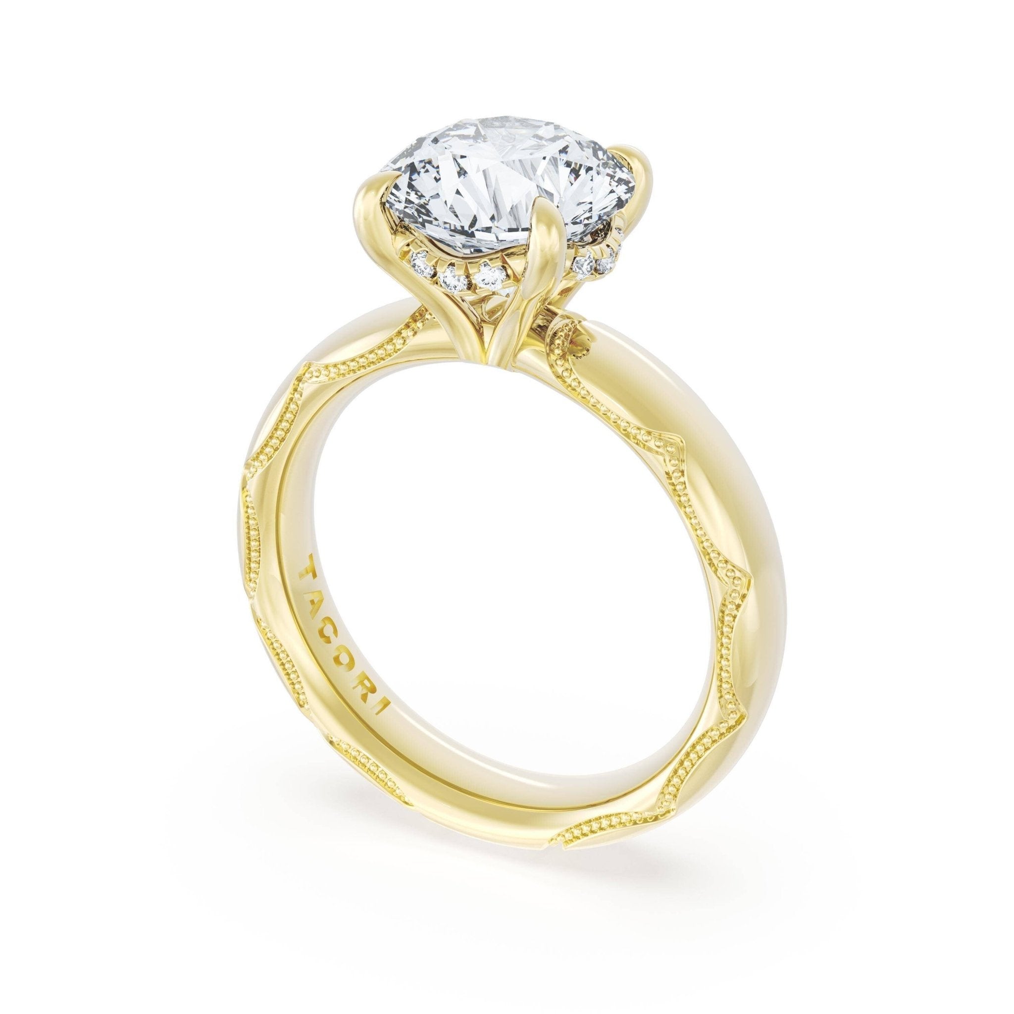Founder's Collection | Round Solitaire Cigar Band Engagement Ring - Everett Jewelry