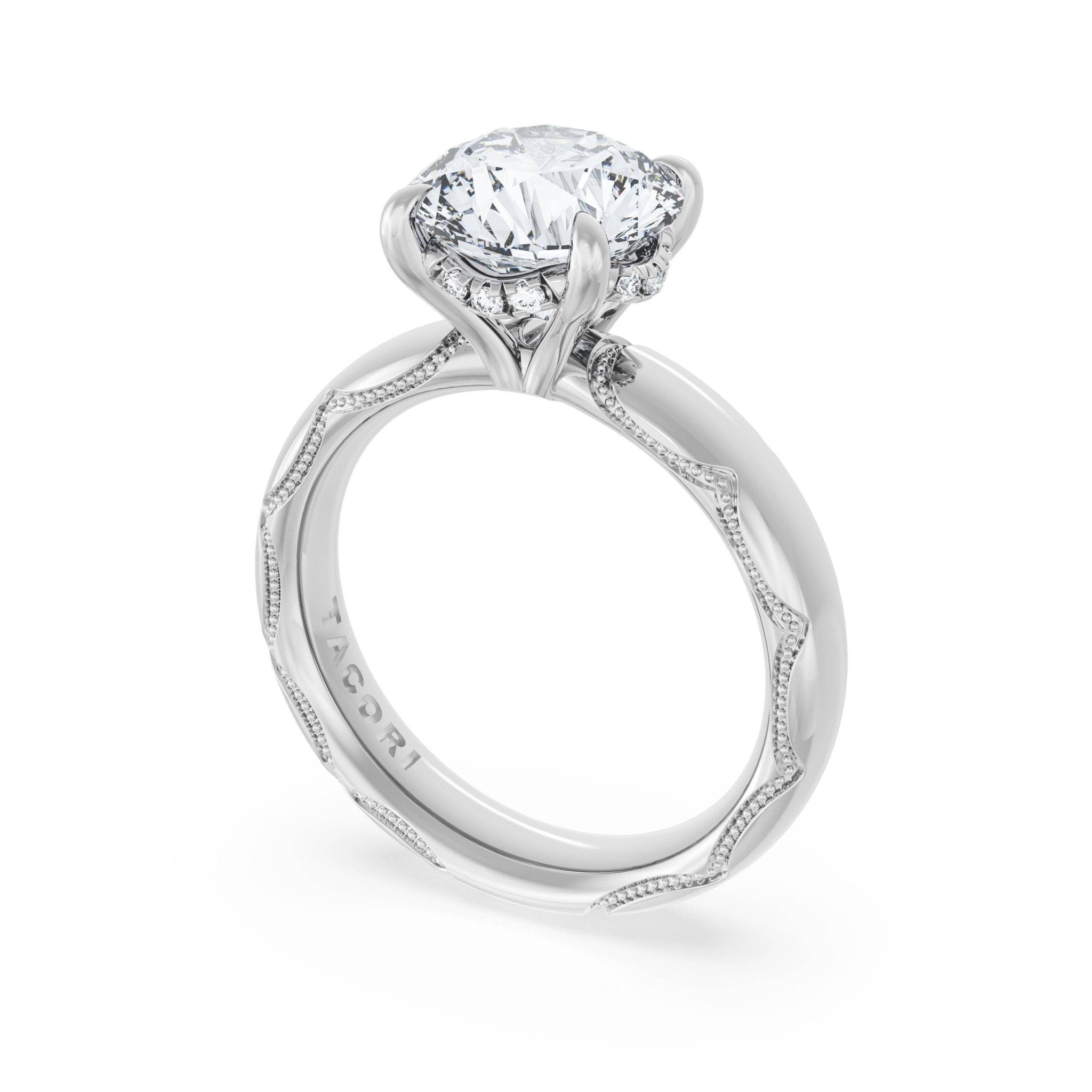 Founder's Collection | Round Solitaire Cigar Band Engagement Ring - Everett Jewelry