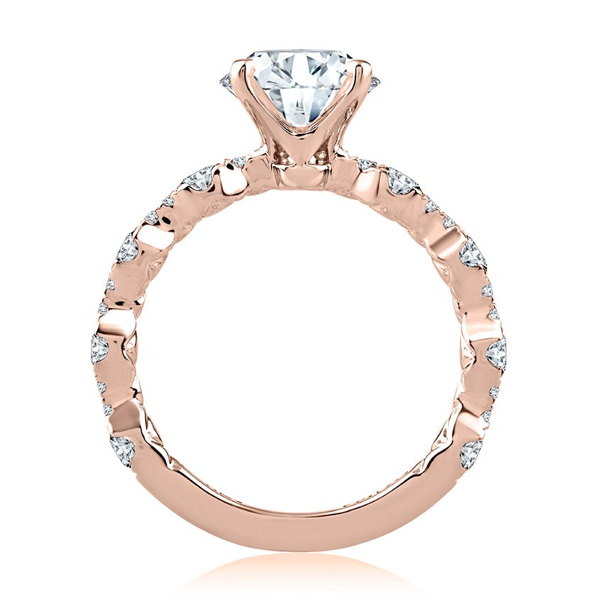 Diamond Engagement Ring Rose Gold Round Ring Everett Jewelry