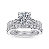 Gabriel Bridal ENGAGEMENT RINGS Avery - 14K White Gold Round Diamond Engagement Ring