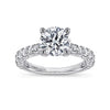 Gabriel Bridal ENGAGEMENT RINGS Avery - 14K White Gold Round Diamond Engagement Ring