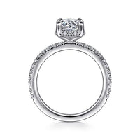 Gabriel Bridal ENGAGEMENT RINGS Hart - 14K White Gold Hidden Halo Round Diamond Engagement Ring