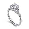 Gabriel Bridal ENGAGEMENT RINGS Katriane - Vintage Inspired 14K White Gold Oval Halo Diamond Engagement Ring