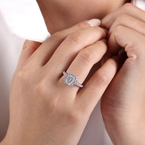 Yellow Gold Emerald Cut Diamond Engagement Ring | Emerald cut diamond  engagement ring, Emerald engagement ring cut, Engagement ring cuts