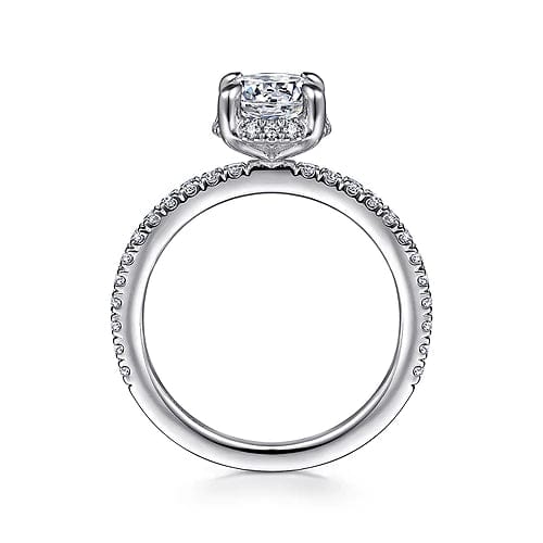 Hart - 14K White Gold Hidden Halo Round Diamond Engagement Ring - Everett Jewelry