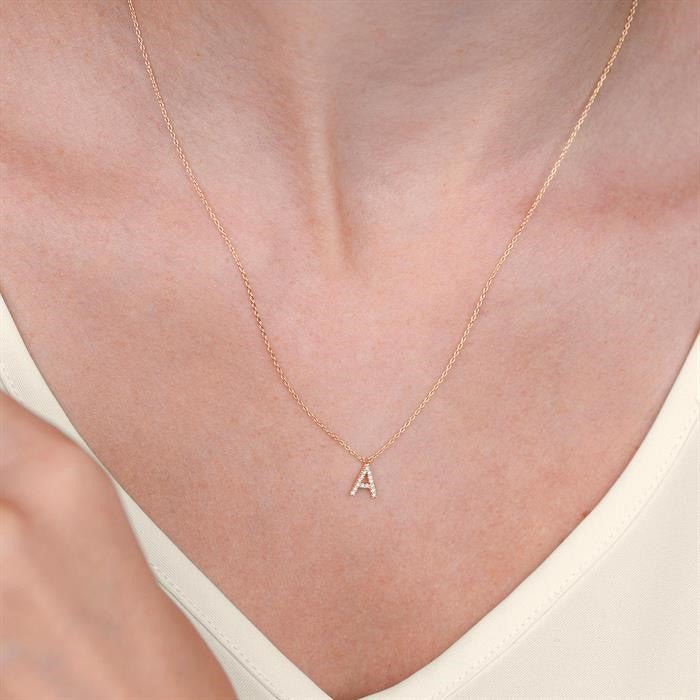 Initial Diamond Pendant 10kt - Everett Jewelry