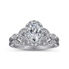Katriane - Vintage Inspired 14K White Gold Oval Halo Diamond Engagement Ring - Everett Jewelry