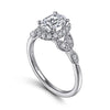 Katriane - Vintage Inspired 14K White Gold Oval Halo Diamond Engagement Ring - Everett Jewelry