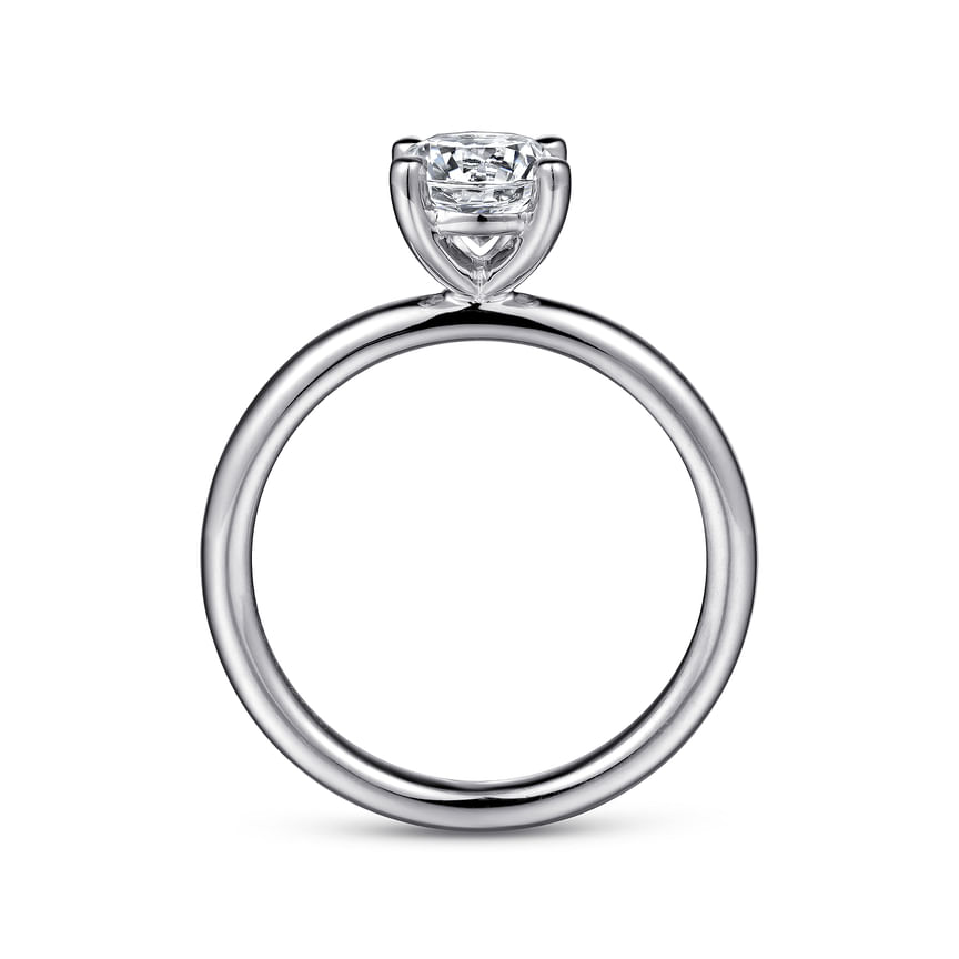Lark - 14K White Gold Round Solitaire Engagement Ring - Everett Jewelry