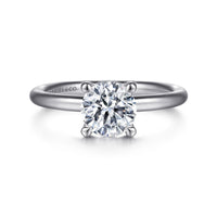 Lark - 14K White Gold Round Solitaire Engagement Ring - Everett Jewelry