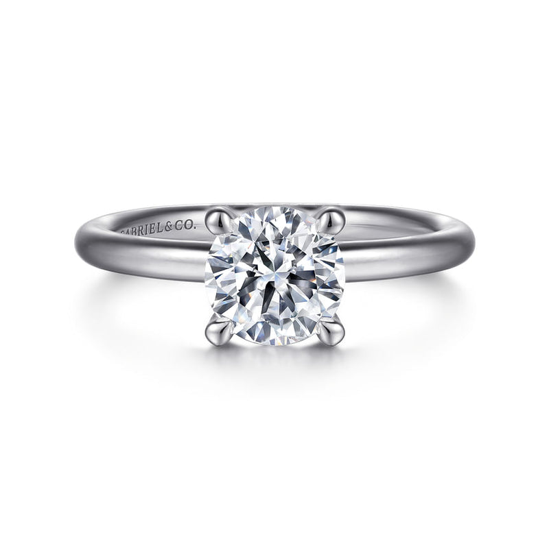 Lark - 14K White Gold Round Solitaire Engagement Ring - Everett Jewelry