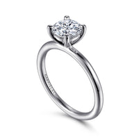 Lark - 14K White Gold Round Solitaire Engagement Ring - Everett Jewelry