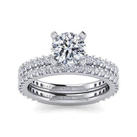 Logan - 14K White Gold Round Diamond Engagement Ring - Everett Jewelry