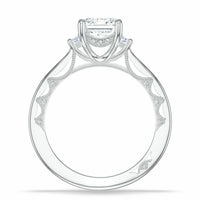 Lunetta Crescent | Emerald 3 - Stone Engagement Ring - Everett Jewelry