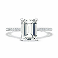 Lunetta Crescent | Emerald Solitaire Engagement Ring - Everett Jewelry