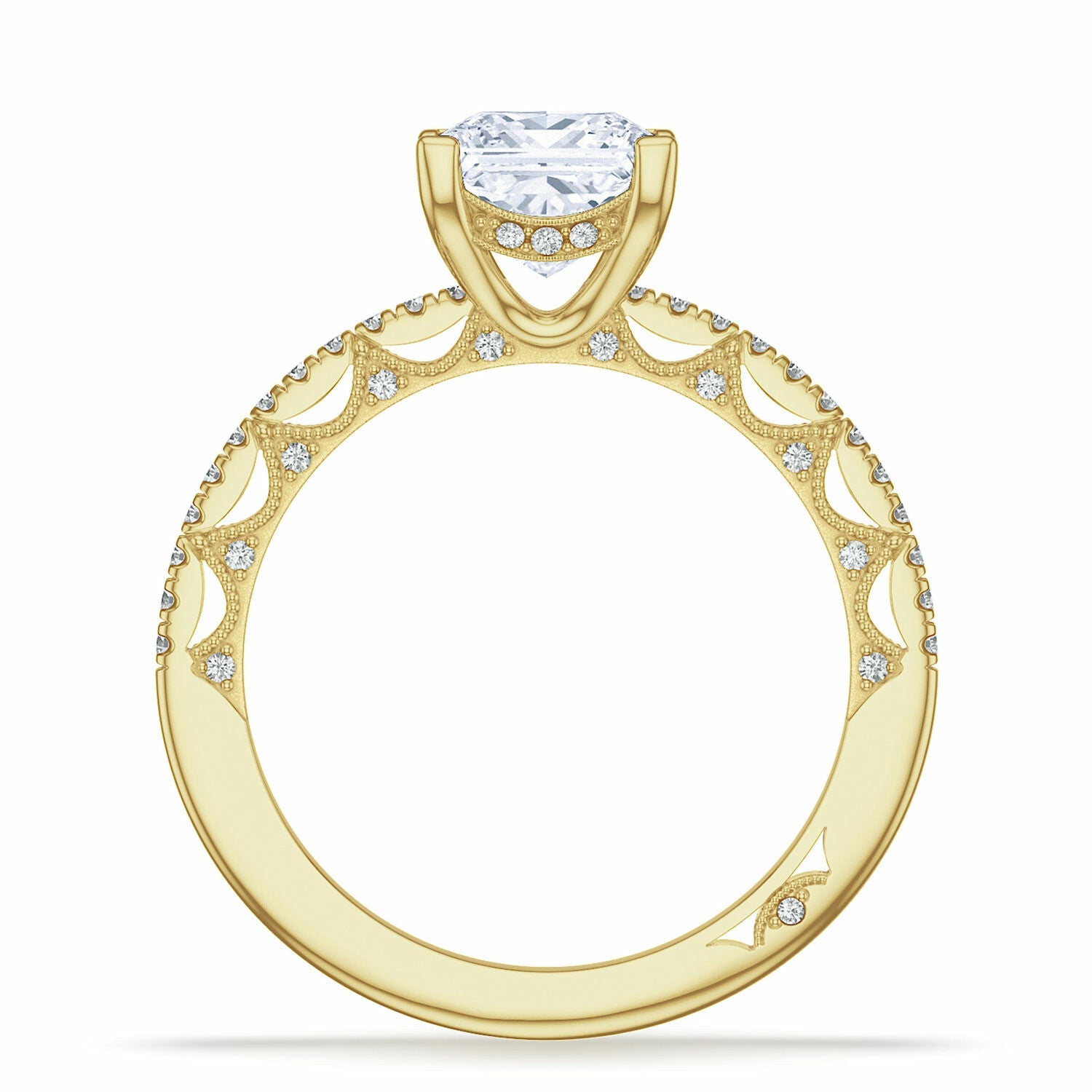 Lunetta Crescent | Princess Solitaire Engagement Ring - Everett Jewelry