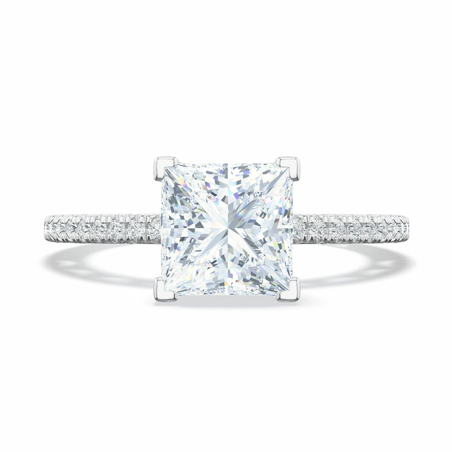 Lunetta Crescent | Princess Solitaire Engagement Ring - Everett Jewelry