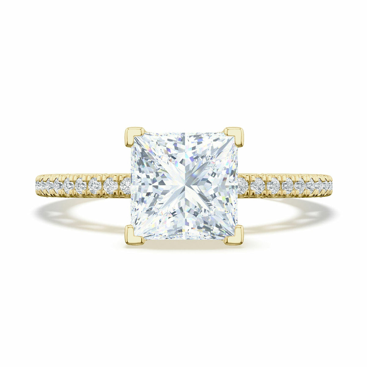 Lunetta Crescent | Princess Solitaire Engagement Ring - Everett Jewelry