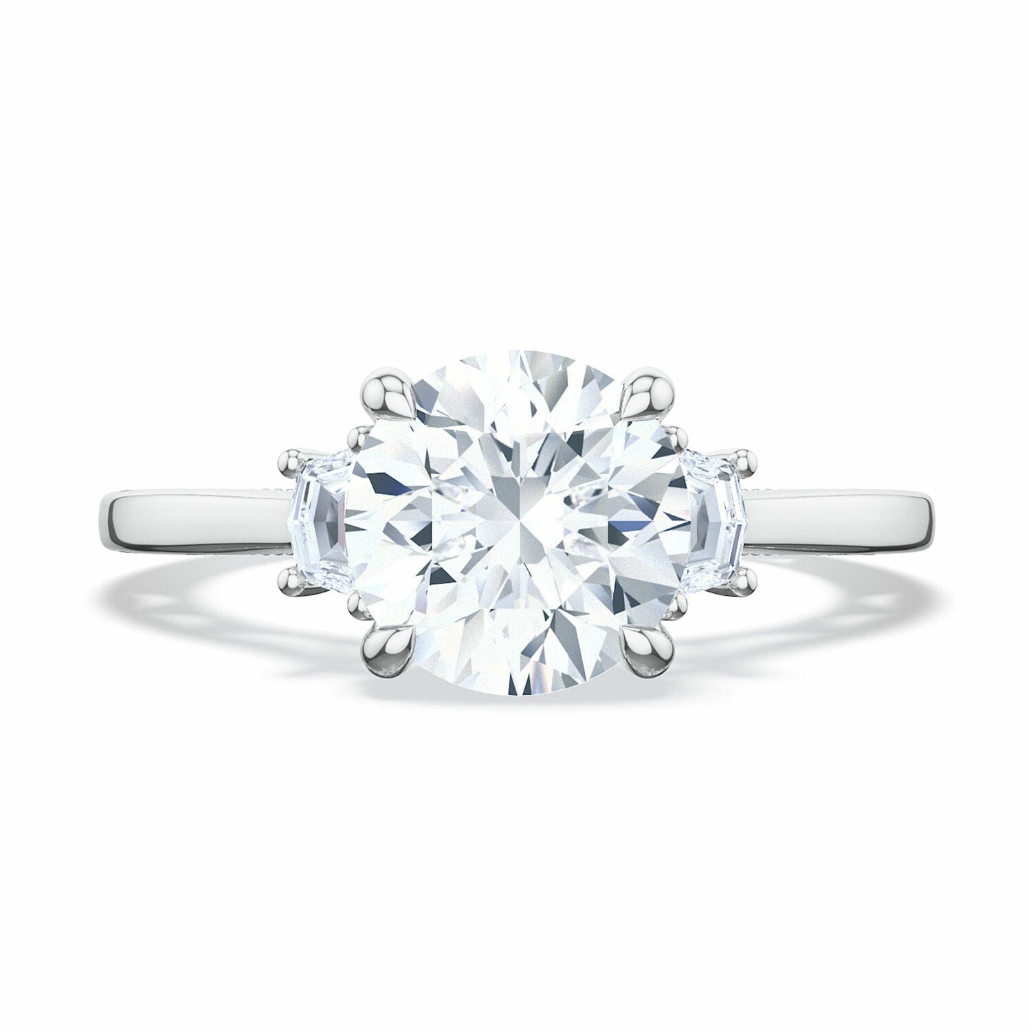 Lunetta Crescent | Round 3 - Stone Engagement Ring - Everett Jewelry