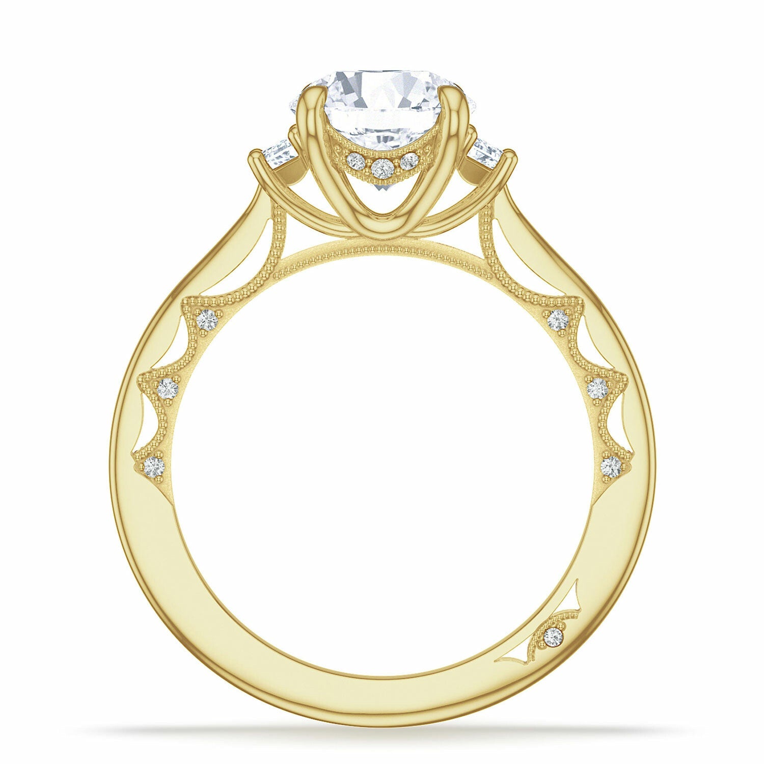Lunetta Crescent | Round 3 - Stone Engagement Ring - Everett Jewelry