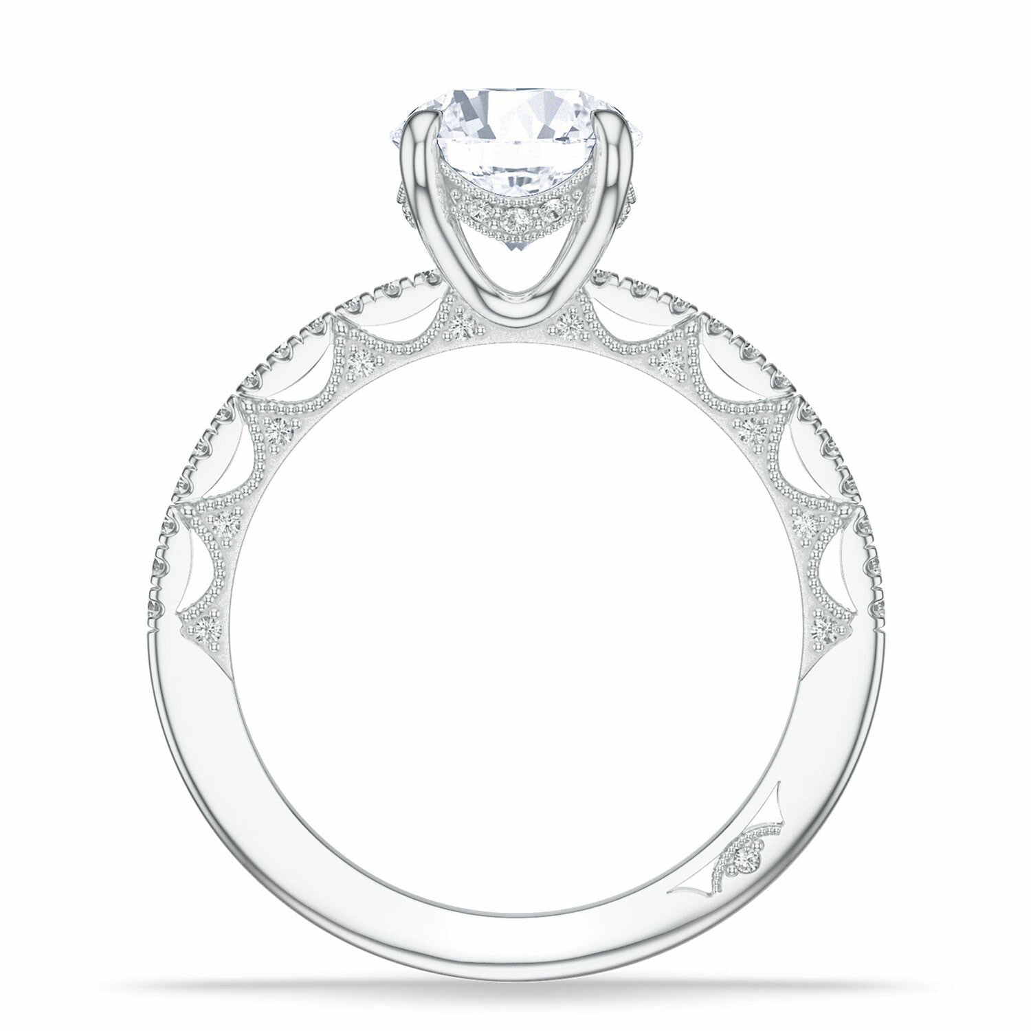Lunetta Crescent | Round Solitaire Engagement Ring 3 - Everett Jewelry