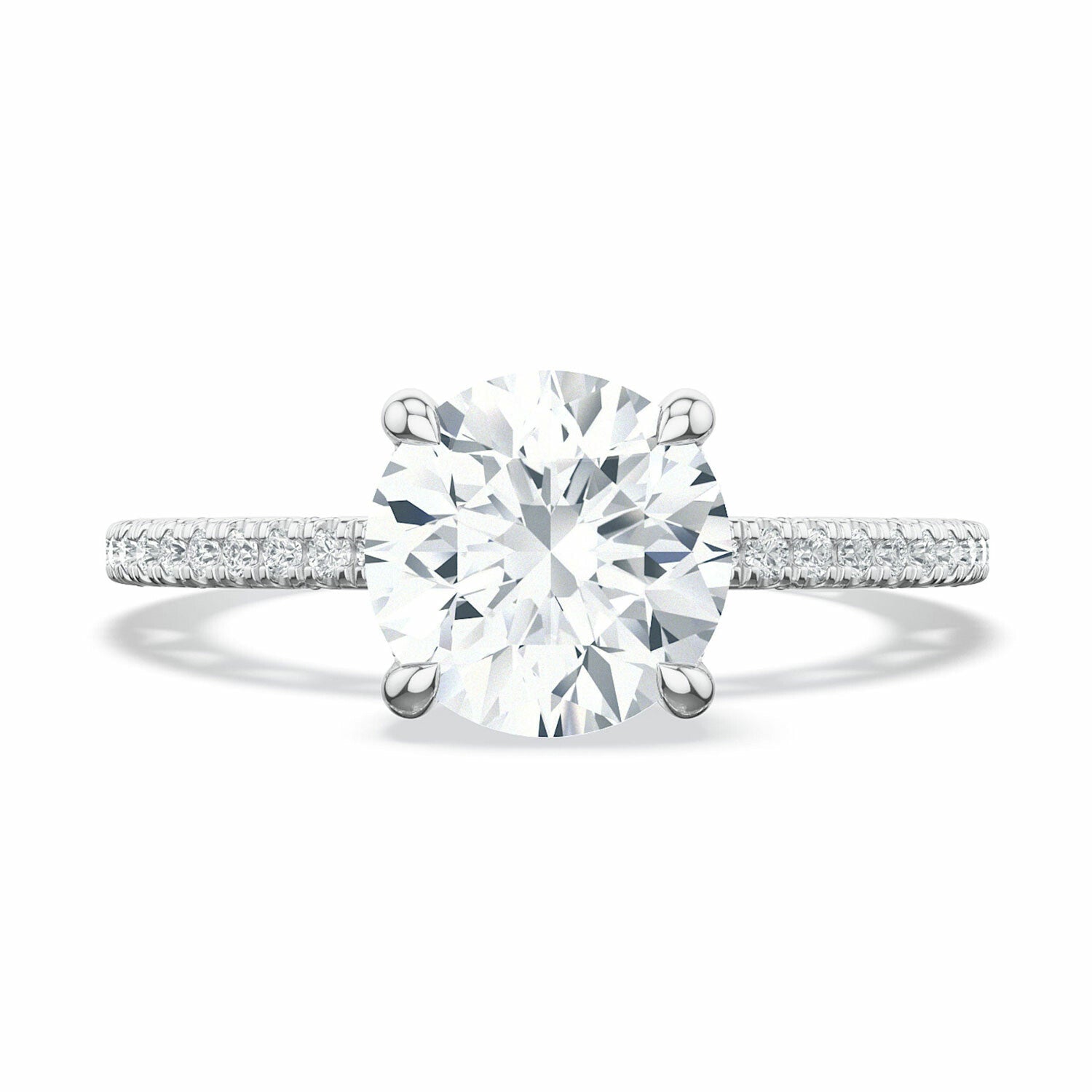 Lunetta Crescent | Round Solitaire Engagement Ring 3 - Everett Jewelry