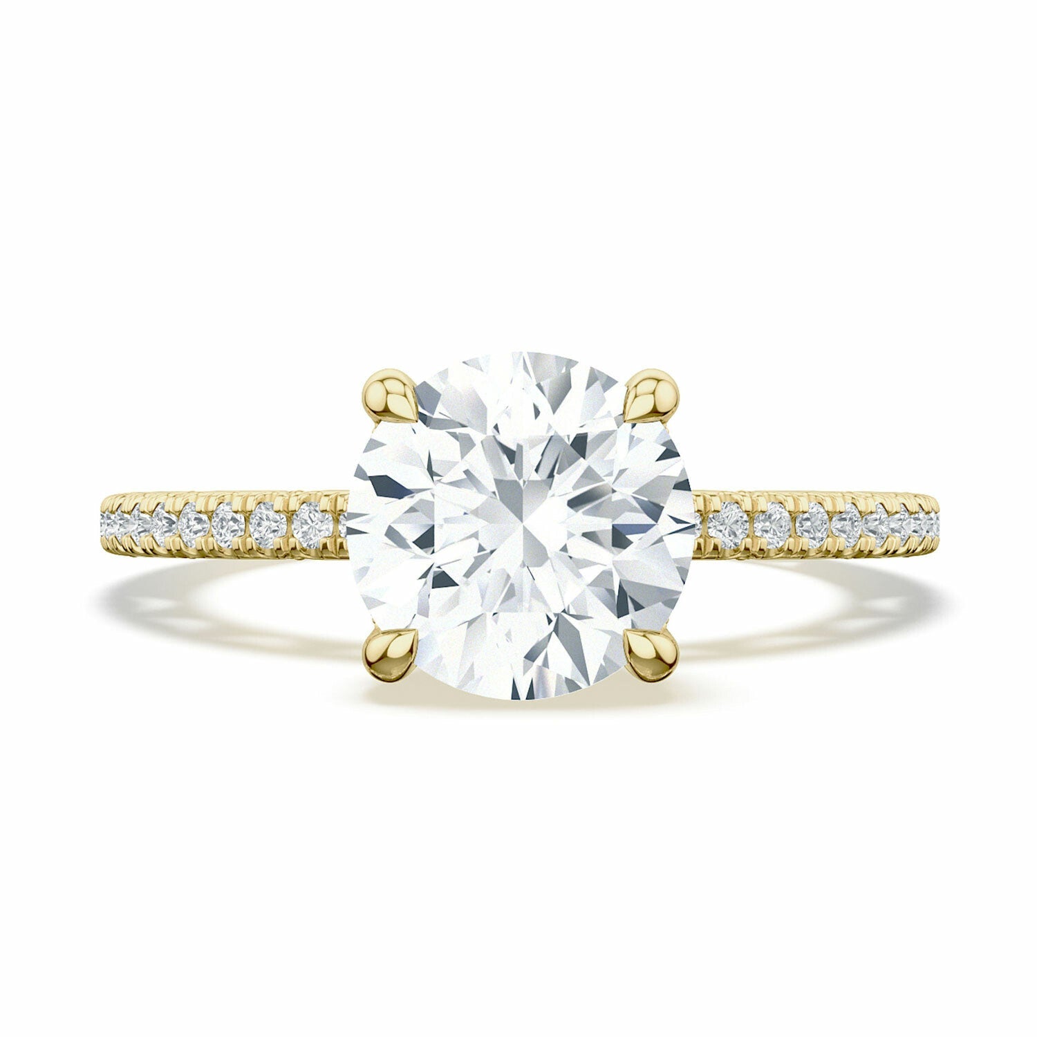 Lunetta Crescent | Round Solitaire Engagement Ring 3 - Everett Jewelry
