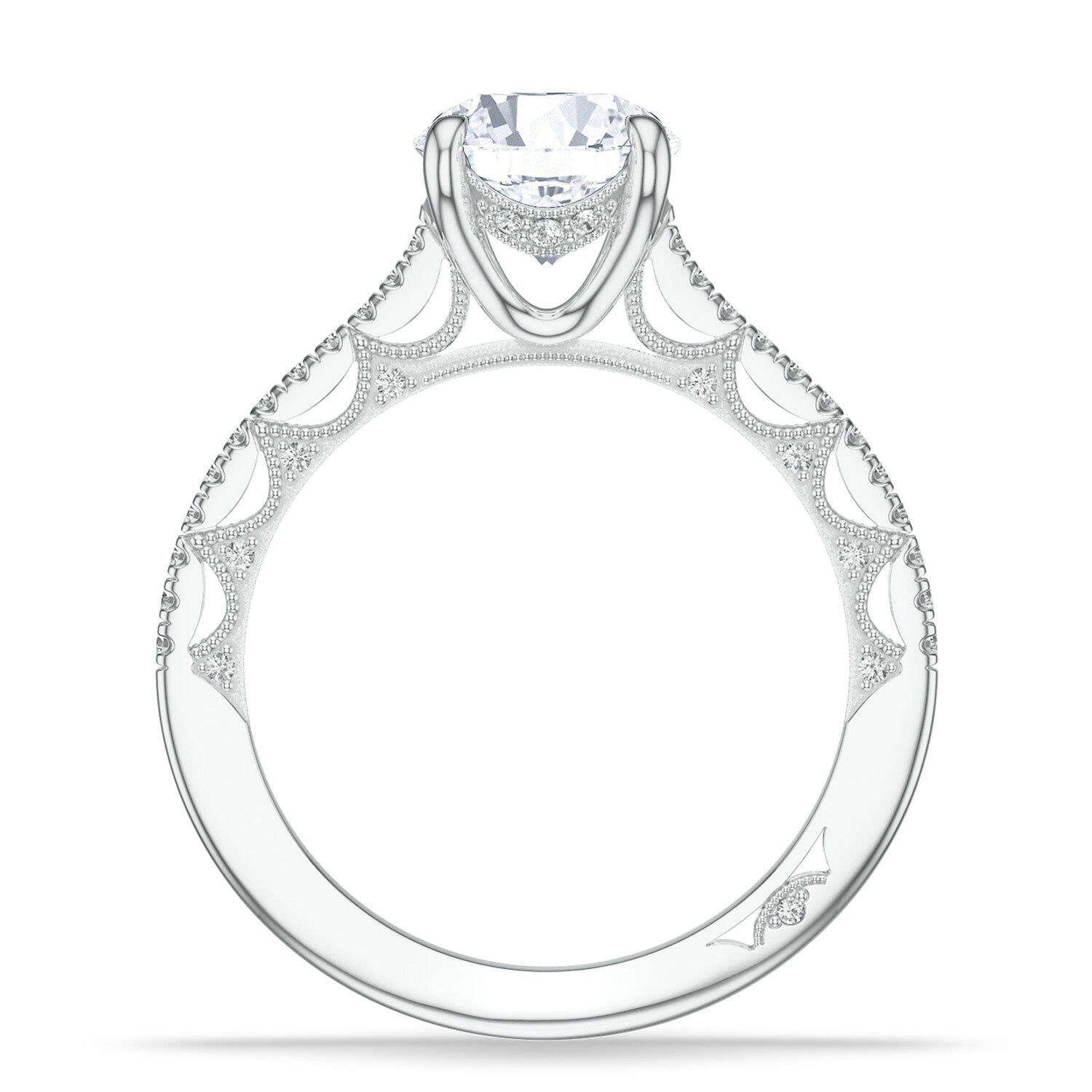 Lunetta Crescent | Round Solitaire Engagement Ring - Everett Jewelry