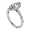 Lyla - 14K White Gold Marquise Halo Diamond Engagement Ring - Everett Jewelry