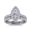 Lyla - 14K White Gold Marquise Halo Diamond Engagement Ring - Everett Jewelry