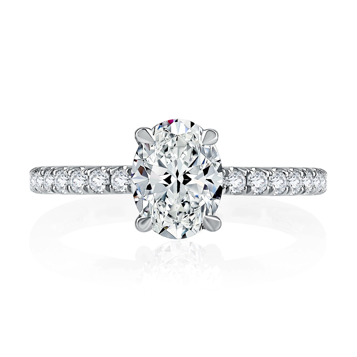 Diamond Pavé Engagement Ring with Quilted Interior