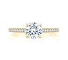 Four Prong Engagement Ring with Diamond Band