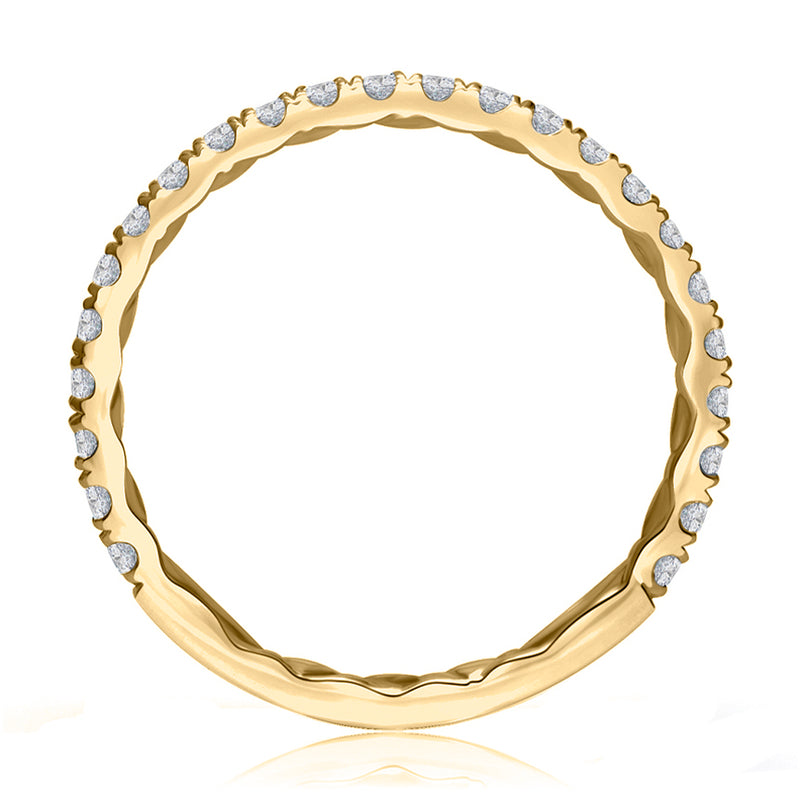 Lady's Statement Quilted Band- Yellow Gold