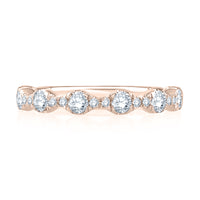 Floating Bubble Diamond Wedding Band with Quilted Interior