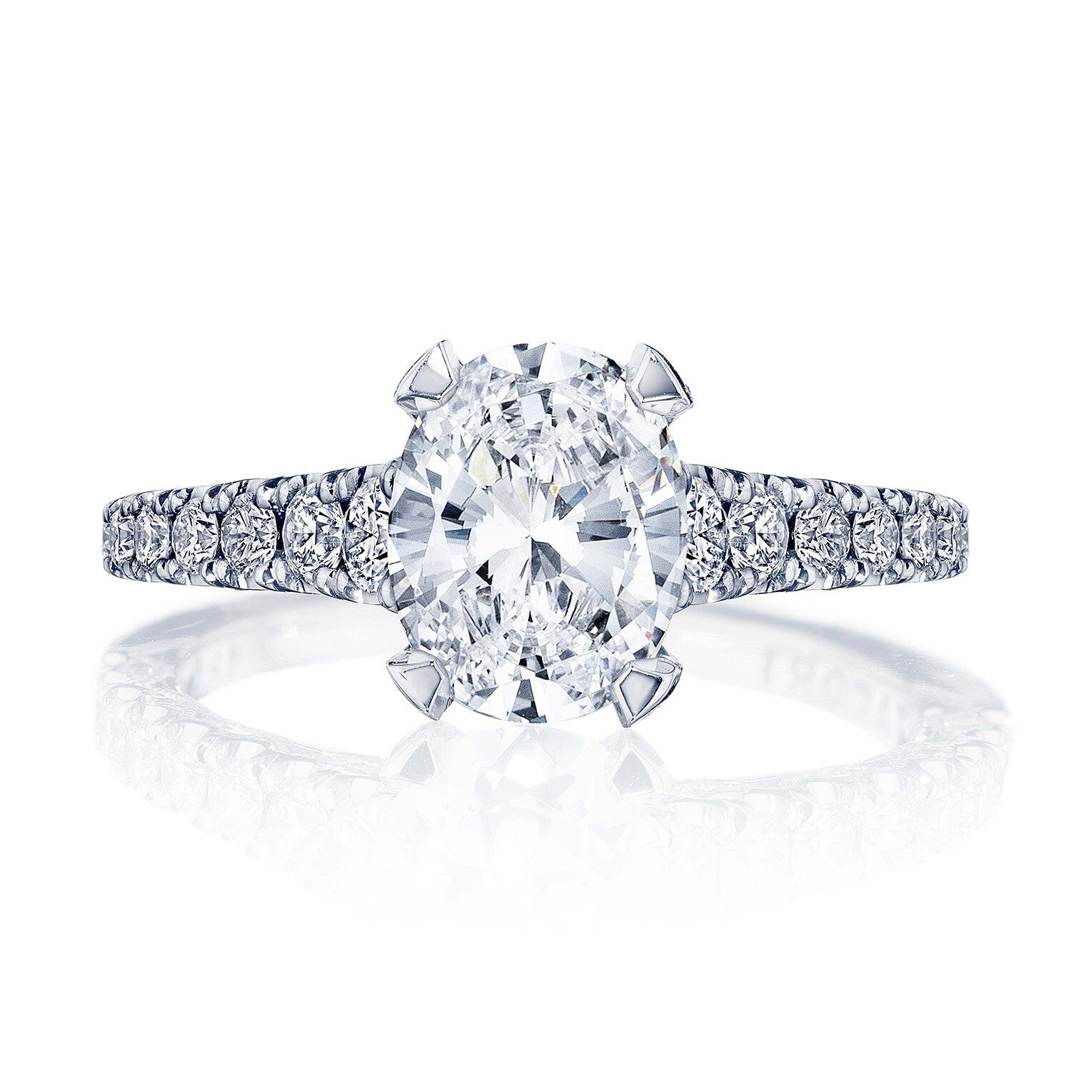 Petite Crescent | Oval Solitaire Engagement Ring - Everett Jewelry