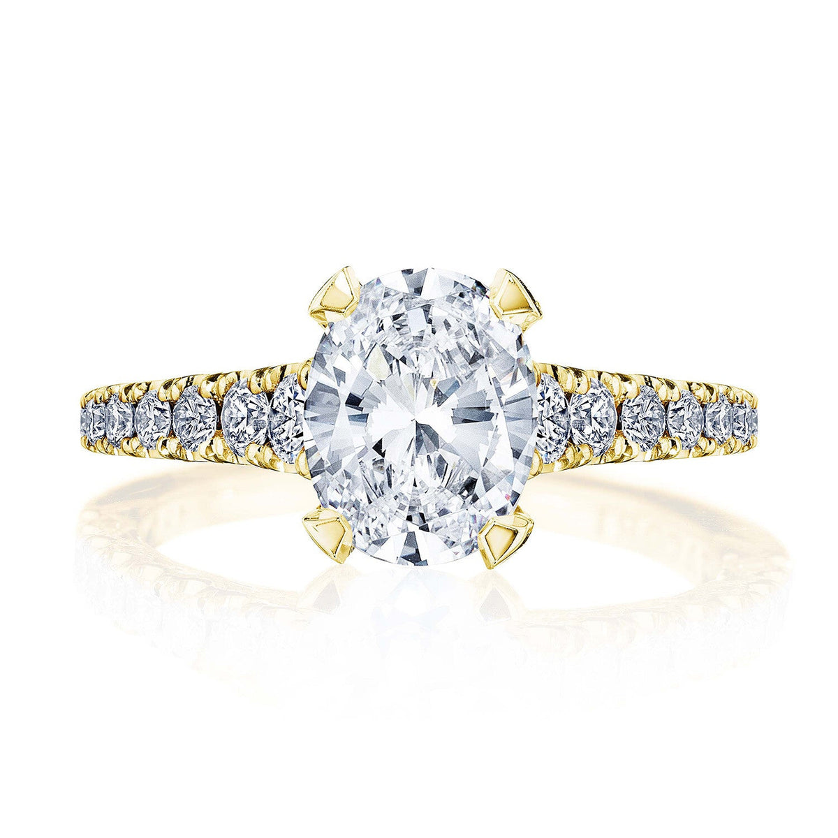 Petite Crescent | Oval Solitaire Engagement Ring - Everett Jewelry