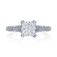 Petite Crescent | Princess Solitaire Engagement Ring - Everett Jewelry