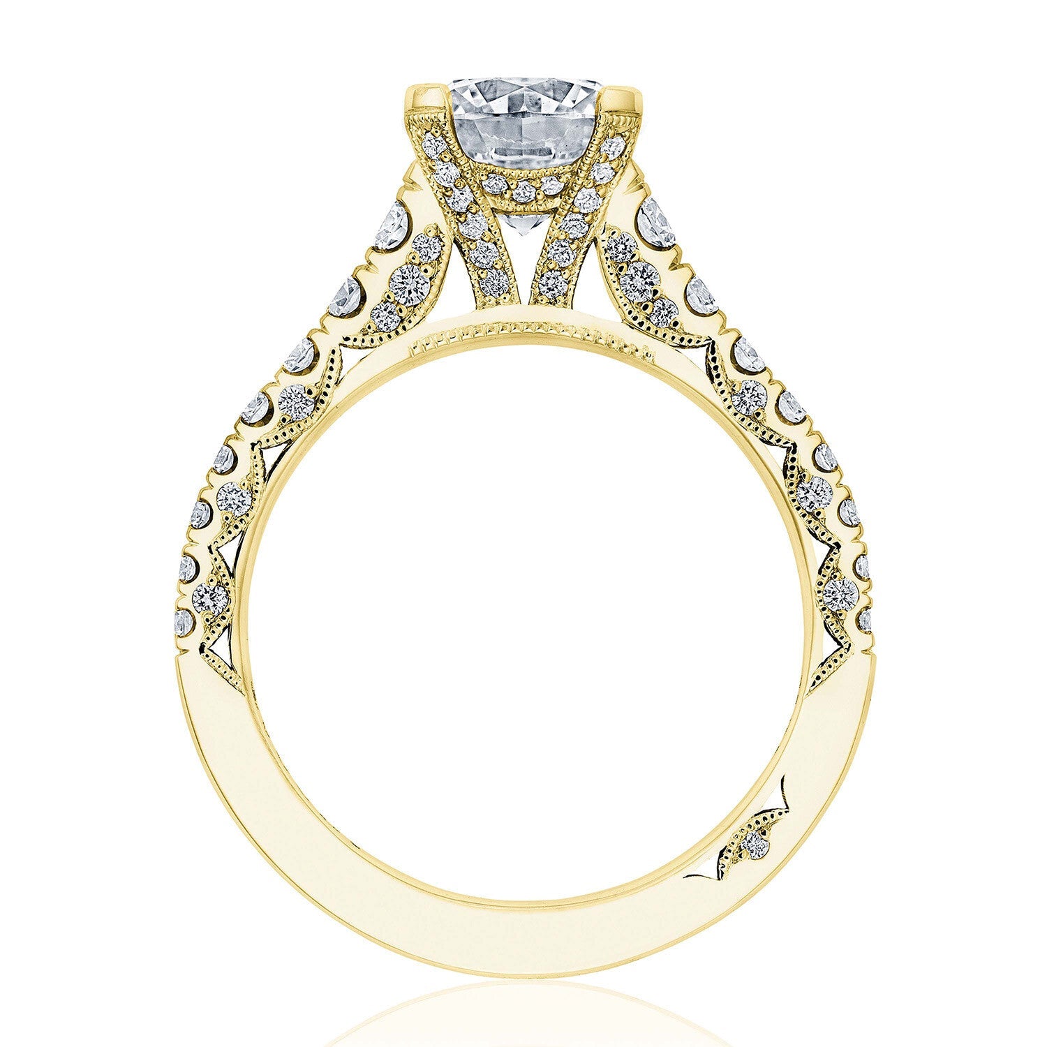 Petite Crescent | Round Solitaire Engagement Ring - Everett Jewelry