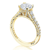 Petite Crescent | Round Solitaire Engagement Ring - Everett Jewelry