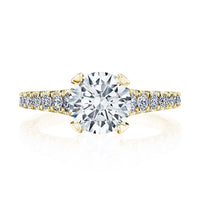 Petite Crescent | Round Solitaire Engagement Ring - Everett Jewelry