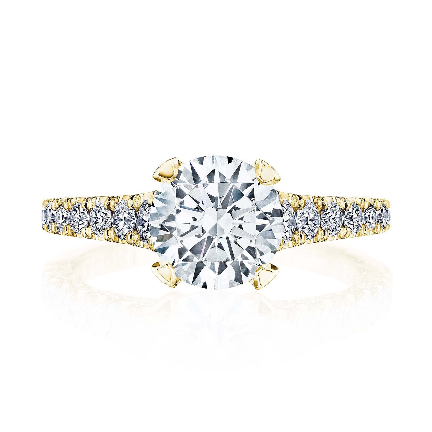 Petite Crescent | Round Solitaire Engagement Ring - Everett Jewelry