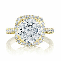 Petite Crescent RoyalT | Cushion Bloom Engagement Ring - Everett Jewelry