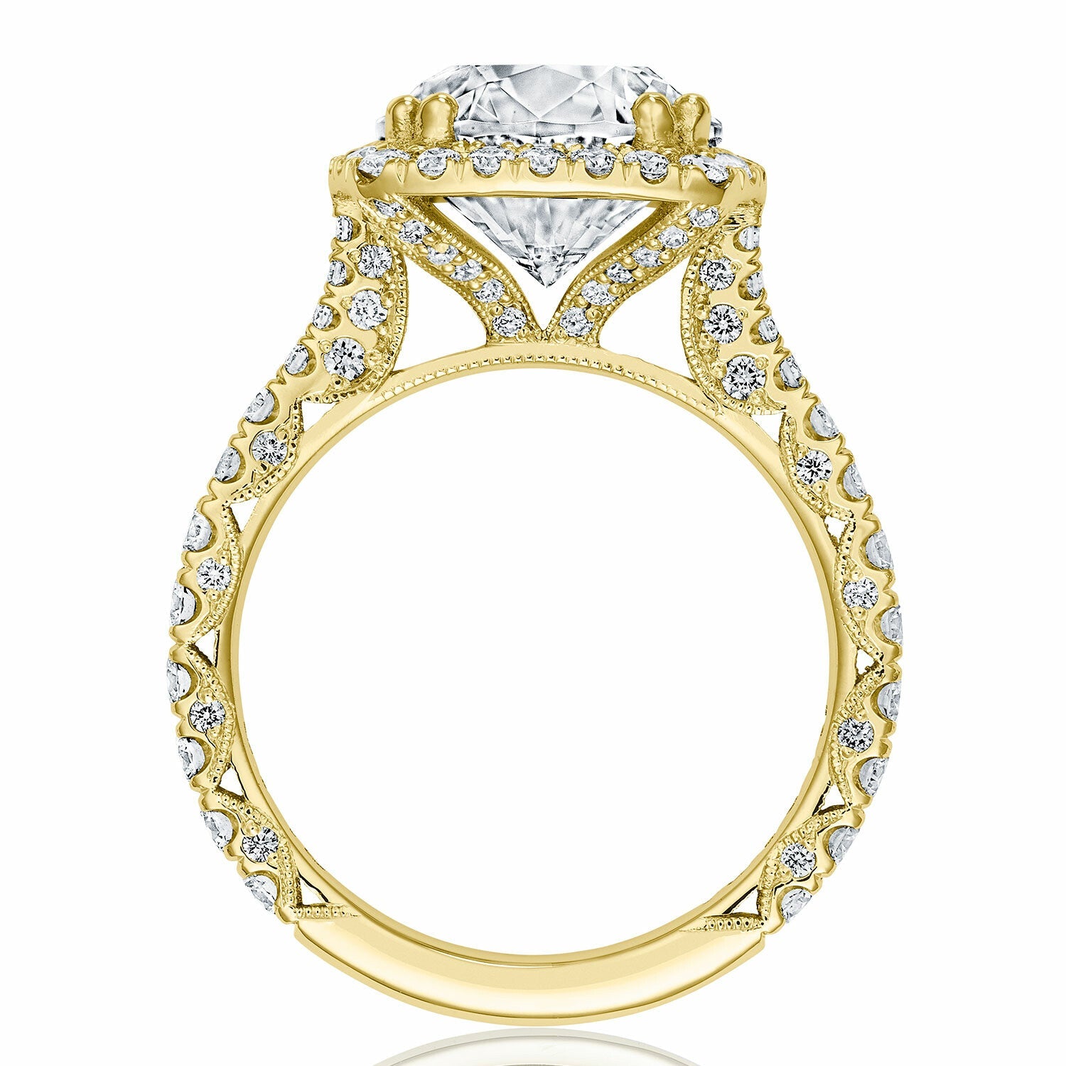 Petite Crescent RoyalT | Cushion Bloom Engagement Ring - Everett Jewelry