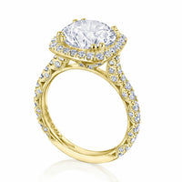 Petite Crescent RoyalT | Cushion Bloom Engagement Ring - Everett Jewelry