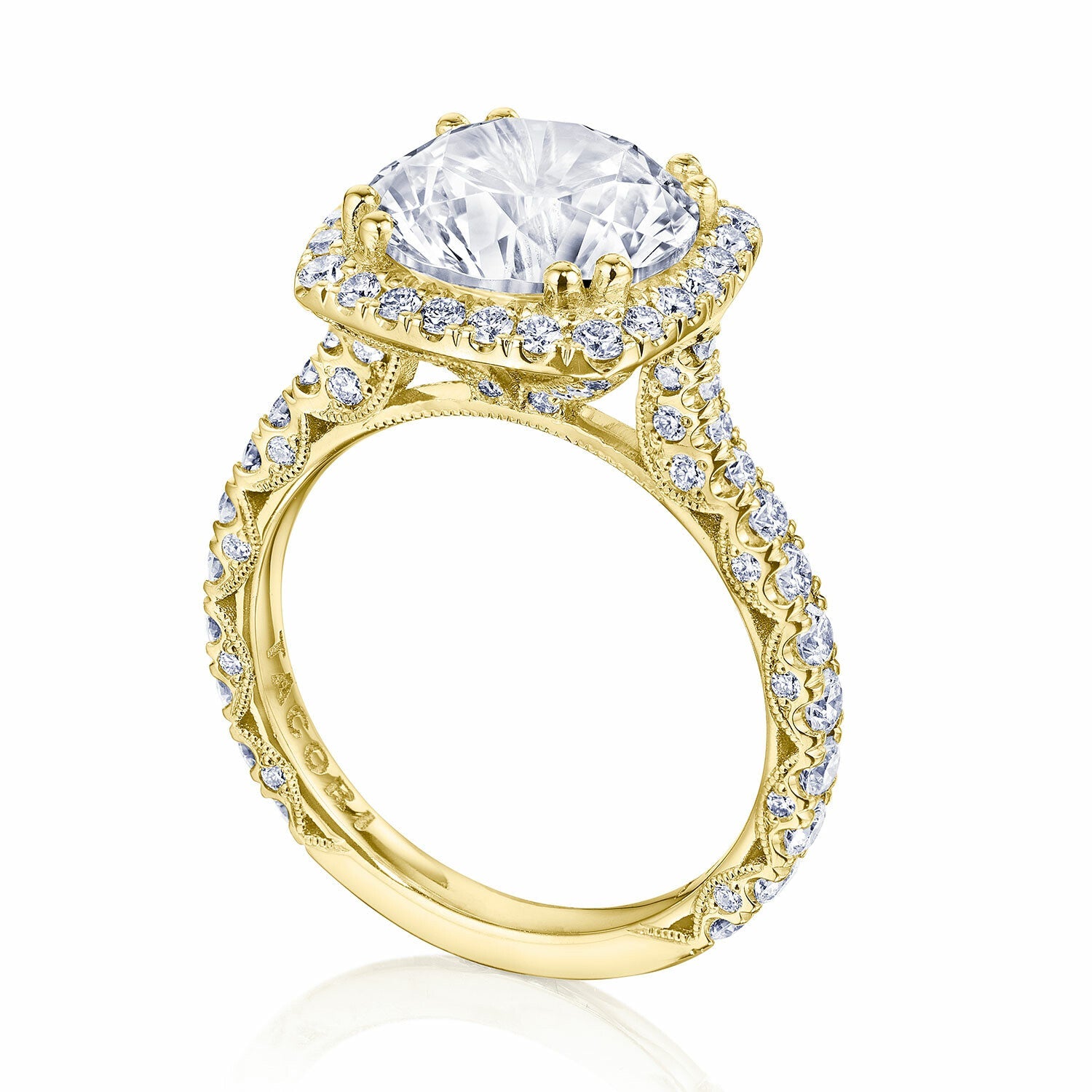 Petite Crescent RoyalT | Cushion Bloom Engagement Ring - Everett Jewelry