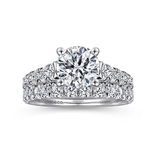 Piper - 14K White Gold Round Diamond Engagement Ring - Everett Jewelry